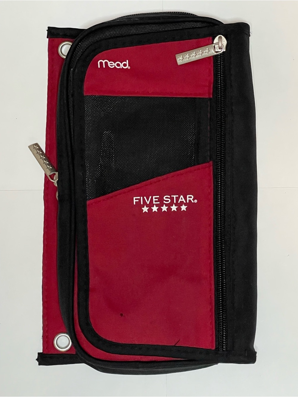 Five Star Red & Black Zippered Organizer Pouch by Mead